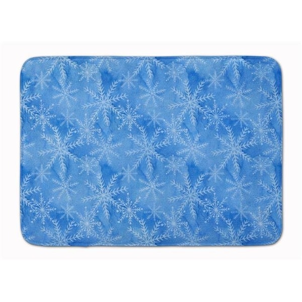 Carolines Treasures Carolines Treasures BB7576RUG Watercolor Dark Blue Winter Snowflakes Machine Washable Memory Foam Mat BB7576RUG - main